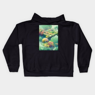 Beginning of Autumnal Fall Season Magical Jungle in Sky Fall Vibes Green City Kids Hoodie